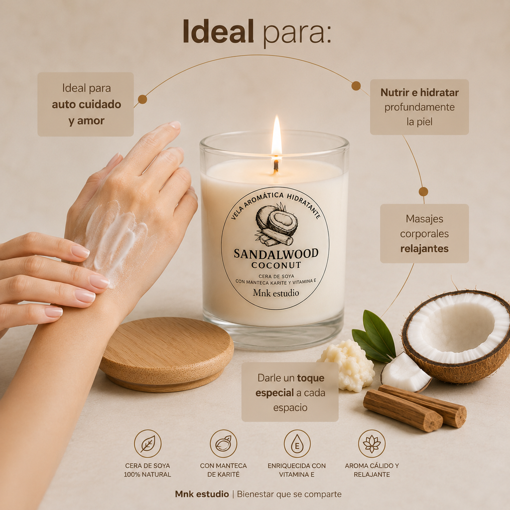 Vela Aromática para masaje SandalCoconut
